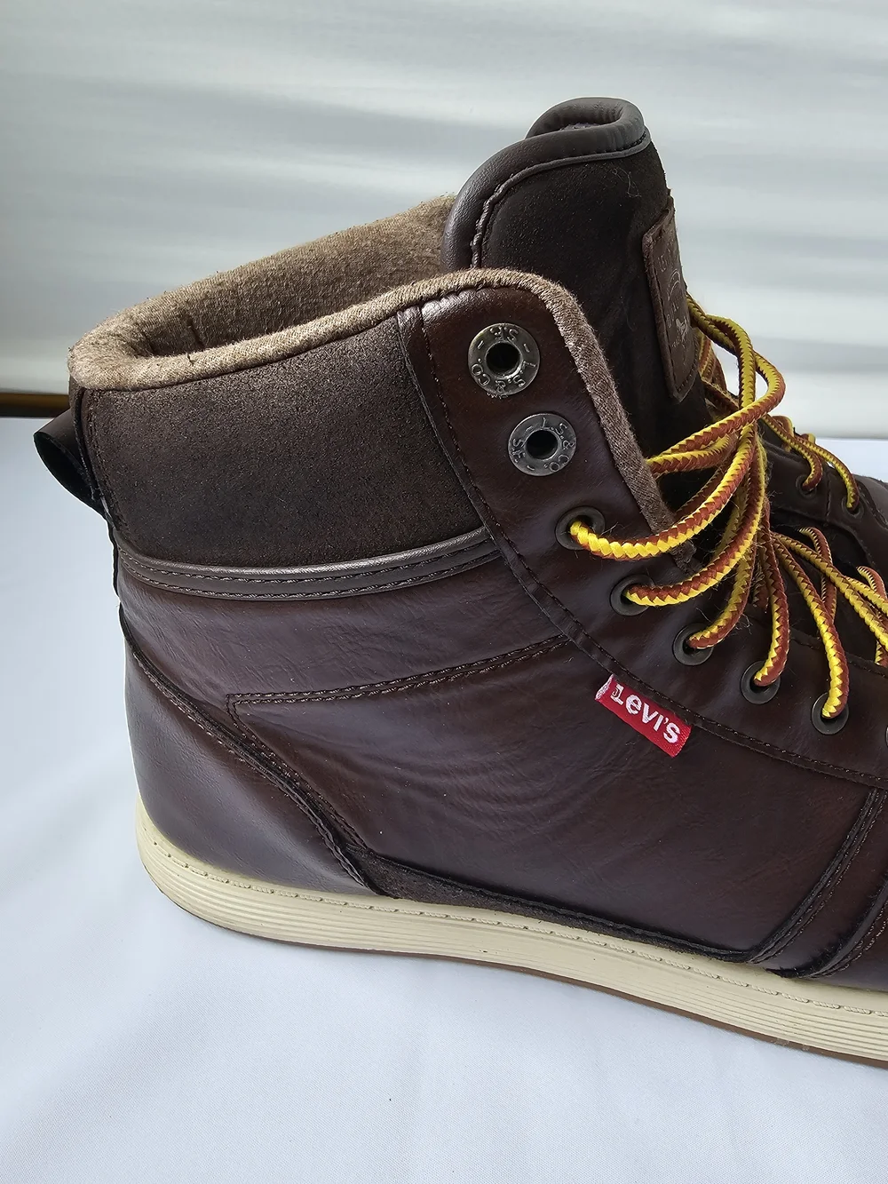 Levi's Men's Mason Hi Top Sneaker Boots - Brown Leather & Suede